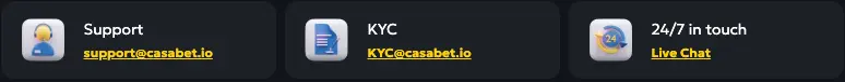 Casabet Contact
